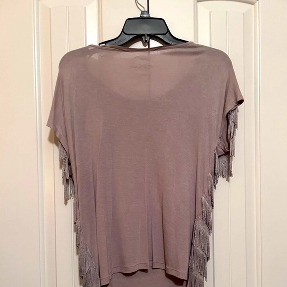 Women's Tan Color Fringe Design Top in Size Small by International Concepts - Picture 2 of 3